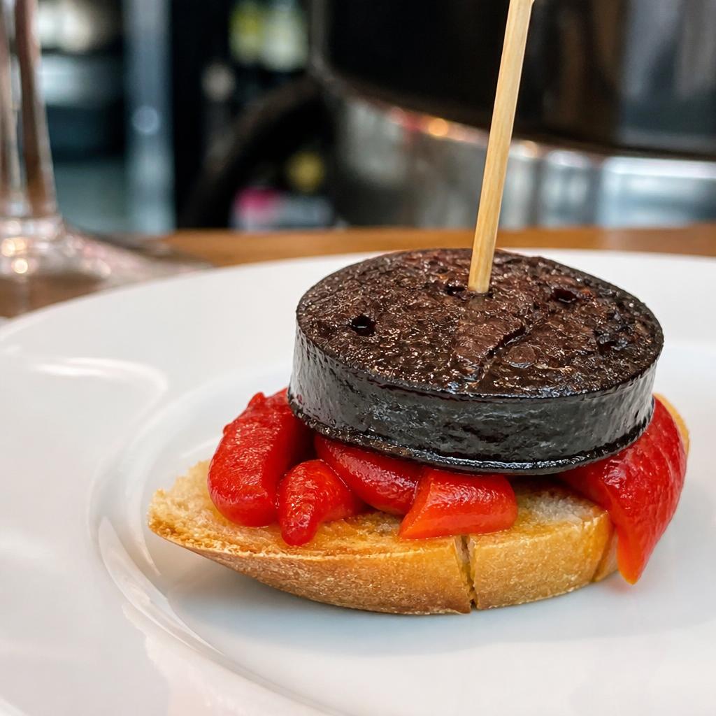 Bocado de morcilla y manzana de Sagartoki en Vitoria