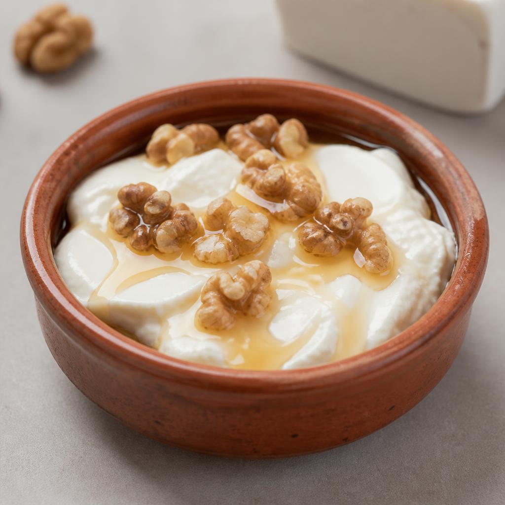 Cuajada de oveja con miel de El Portalón (demo) en Vitoria