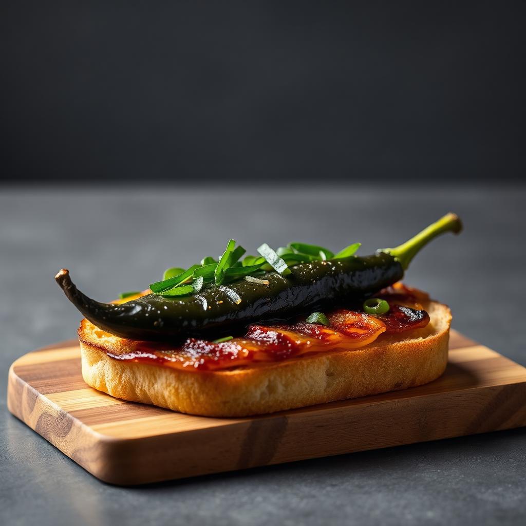 Tosta de bonito y pimiento verde de Sagartoki en Vitoria