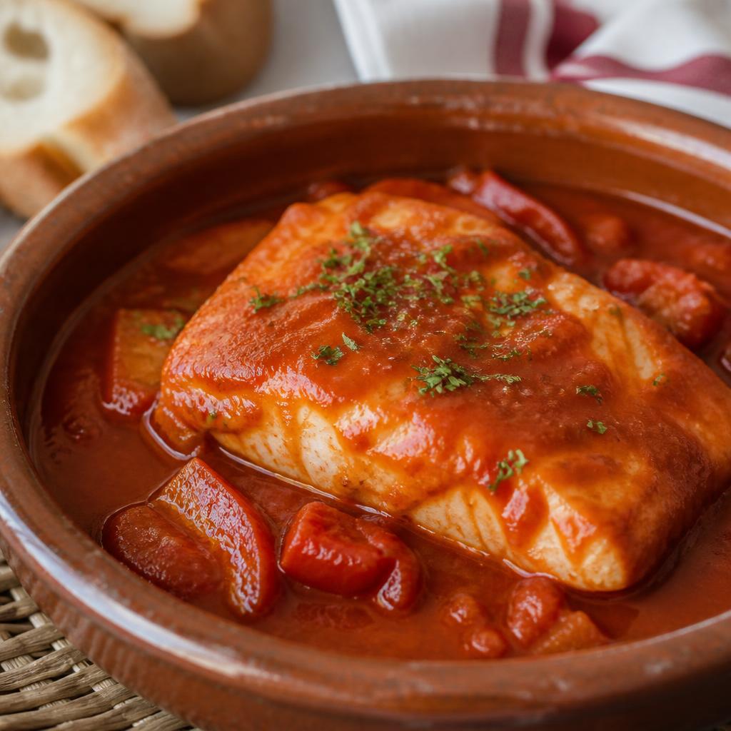 Bacalao a la vizcaína de El Portalón en Vitoria