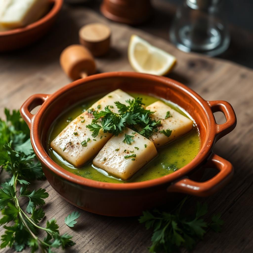 Kokotxas de merluza en salsa verde de El Portalón en Vitoria