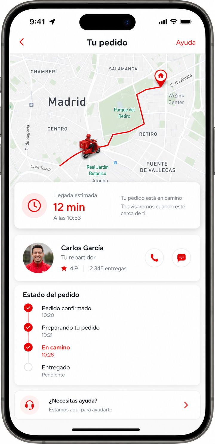 Sigue tu pedido en tiempo real
